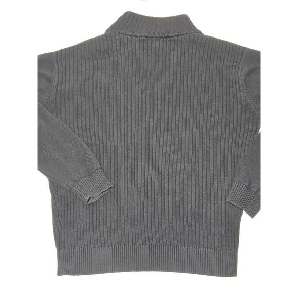 VTG Lacoste Ribbed Full Zip Up Cardigan Sweater Black Size 6 - Picture 8 of 8